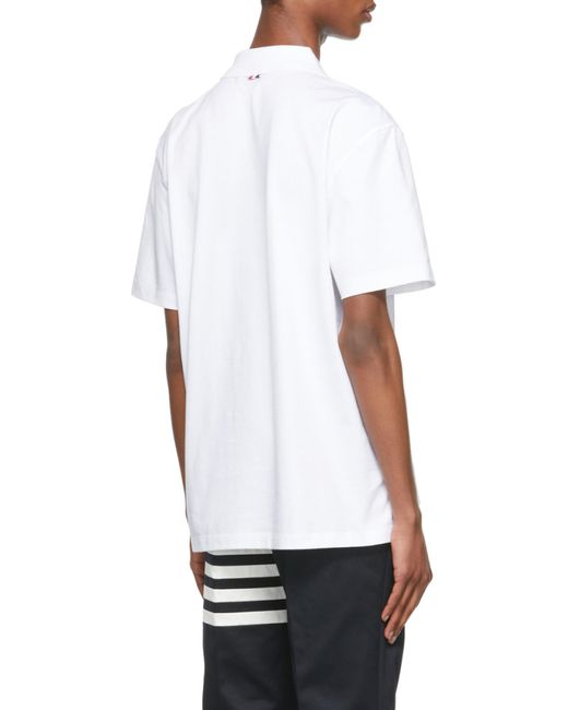 Thom Browne White Rwb Stripe Polo Shirt for men