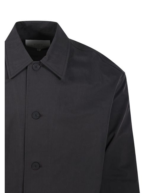 Studio Nicholson Black Long Sleeved Buttoned Shirt Jacket for men