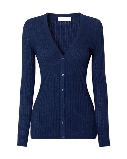 Gabriela Hearst Blue Emma Pointelle-Knit Cashmere And Silk-Blend Cardigan
