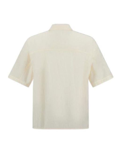 Herno White Flap-Pocket Short-Sleeve Shirt for men