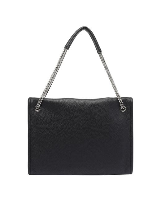 Orciani Black Venus Soft Midi Shoulder Bag