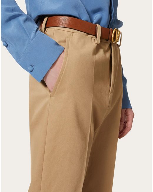 Valentino Natural Slim Cut Straight Leg Trousers for men