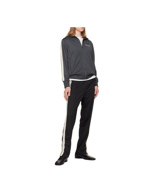 Palm Angels Black Logo Patch Elastic Waist Track Pants for men