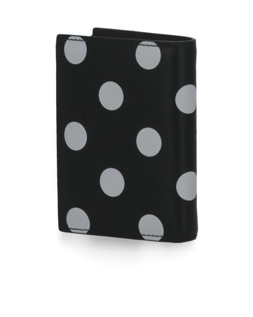 Comme des Garçons Black Leather Double Fold Wallet for men