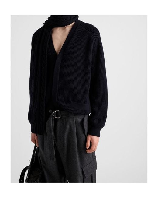Prada Blue Cashmere Cardigan for men