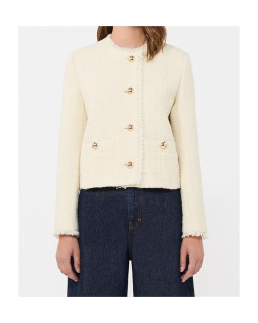 Weekend by Maxmara Natural Agami Single-Breasted Cropped Jacket