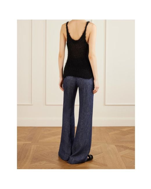 Gabriela Hearst Black Nur Open-Knit Silk And Cashmere-Blend Top