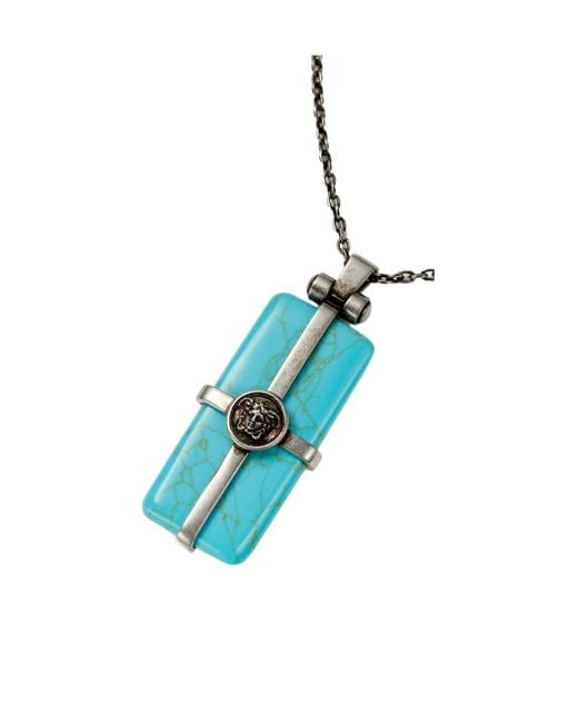 Versace Blue Pendant Stone Necklace