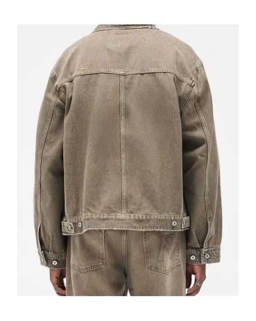 Represent Green Zipped Denim Jacket for men