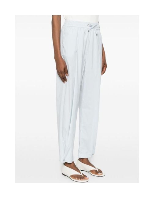 Herno White Drawstring-Fastening Trousers