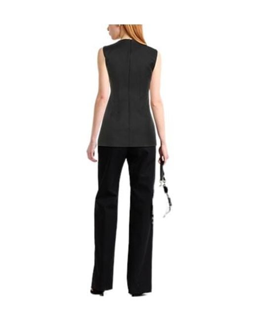 Sportmax Black Minimalist Sleeveless Top