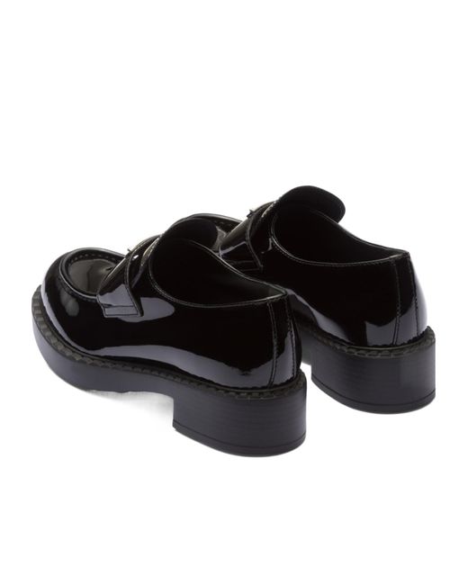 Prada Black Triangle Logo Slip-On Loafers