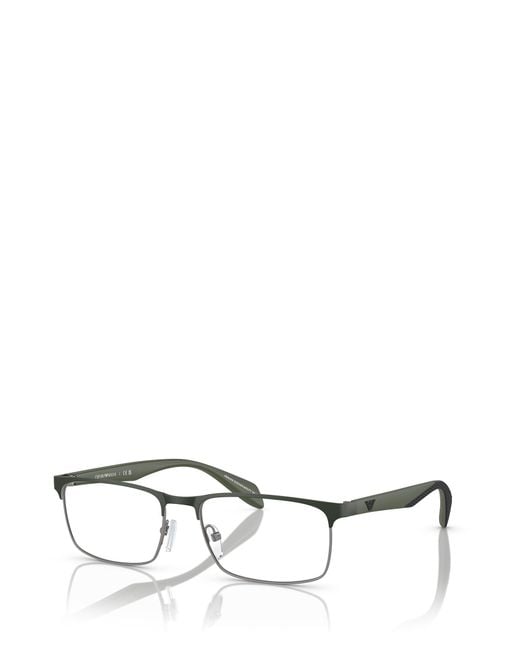 Emporio Armani Metallic Rectangular Frame Glasses for men
