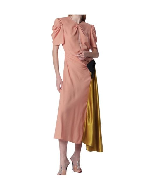 Valentino Pink Draped Cut-Out Detailed Dress