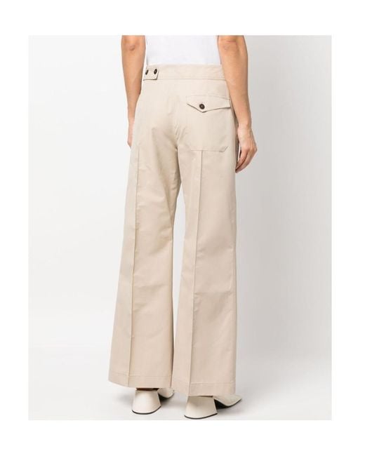 Studio Nicholson Natural Low Rise Tailored Straight-Leg Trousers