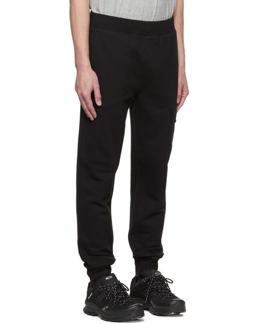 C P Company Black Lens-Detail Track Pants for men