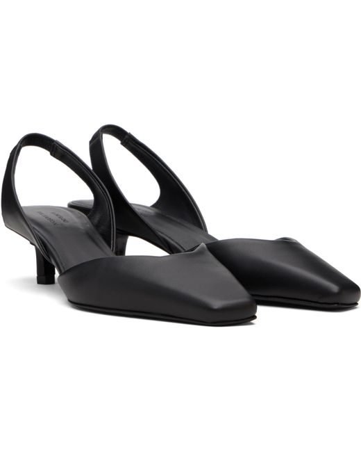 Loulou de Saison Black Akila Leather Slingback Pumps