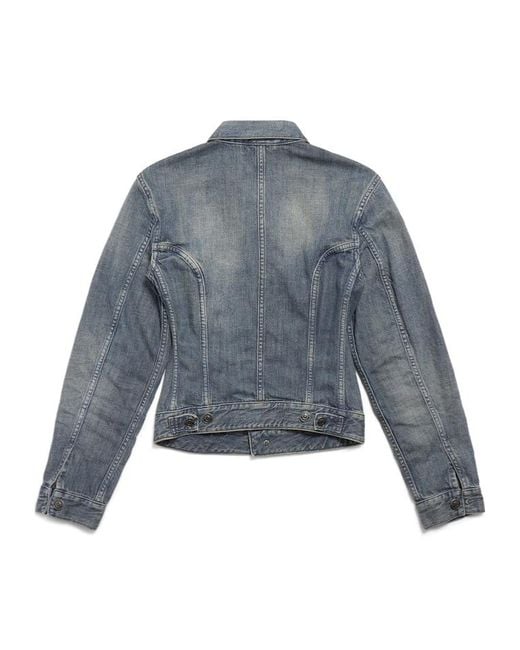 Balenciaga Blue Corseted Denim Jacket