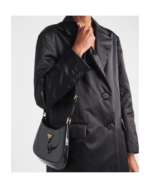 Prada Black Cleo Logo Plaque Shoulder Bag
