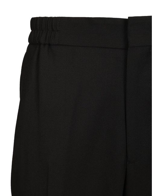 Paul Smith Black Elasticated-Waist Wool Trousers for men