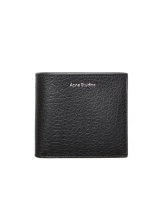 Acne Black Logo Printed Folded Wallet for men