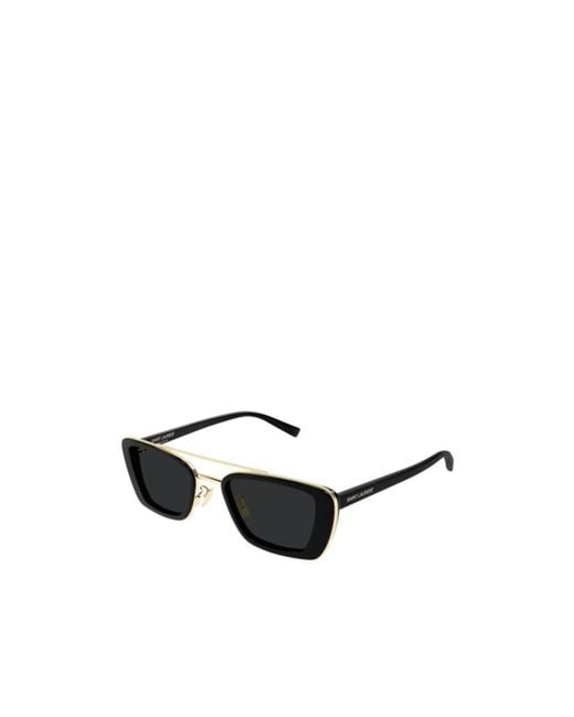 Saint Laurent Black Eyewear Pilot Frame Sunglasses for men