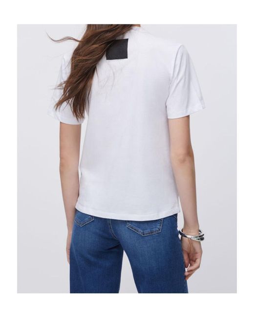 Liu Jo White Embellished Crewneck T-Shirt