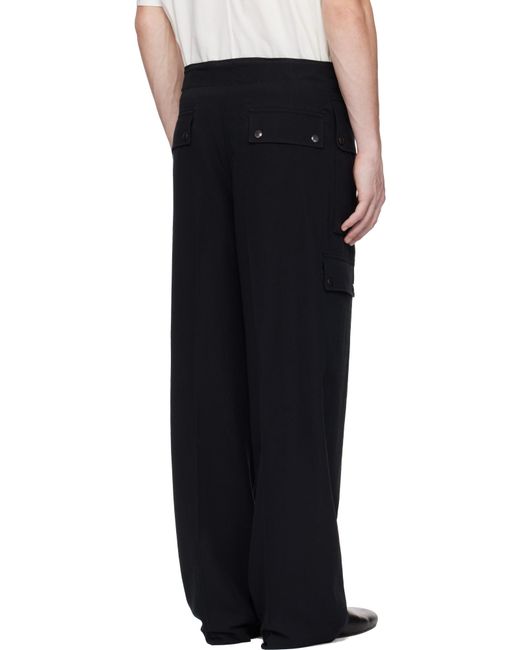 Auralee Black Wide-Leg Overalls for men