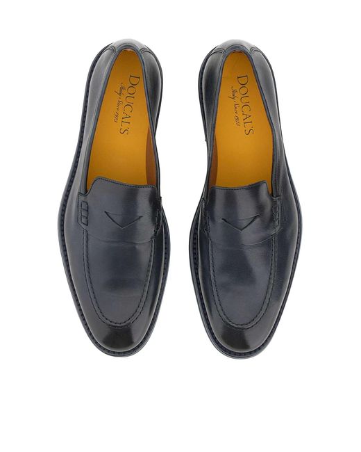 Doucal's Blue Penny Loafers for men