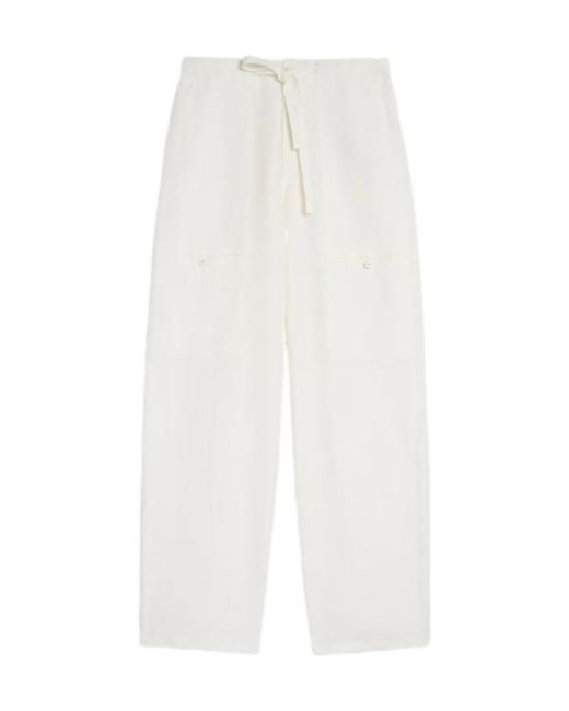 Jil Sander White Cargo Wide-Leg Pants for men