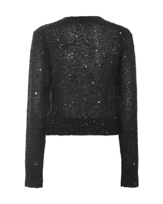 Brunello Cucinelli Black Sequin Embellished Long Sleeved Sweater