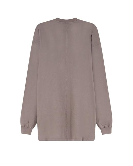 Rick Owens Brown Crew Neck Long-Sleeved T-Shirt for men