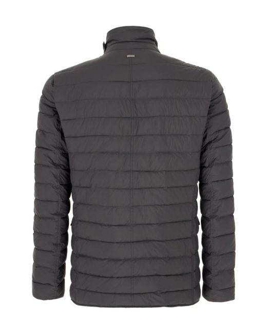 Herno Gray Stand-Up Collar Cotton Jacket for men