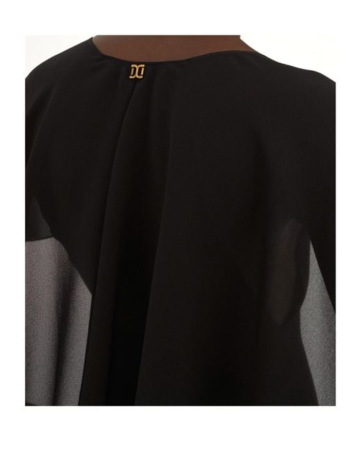 Chloé Black Cape-Detail Tank Top