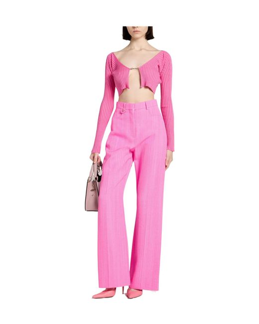 Jacquemus Pink Solid Colour Jumpers
