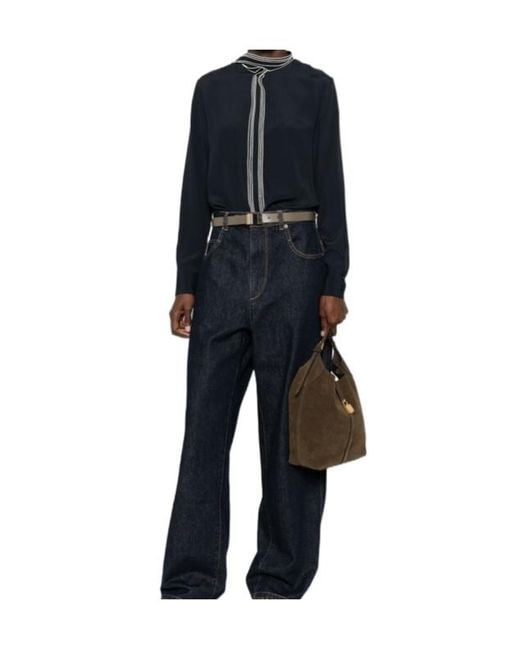 Fabiana Filippi Blue Long-Sleeved Shirt