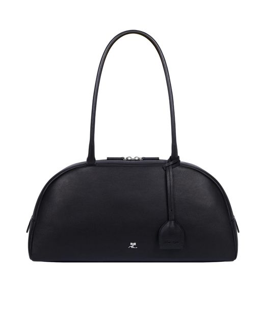 Courreges Black Courrèges Curved Zip Shoulder Bag