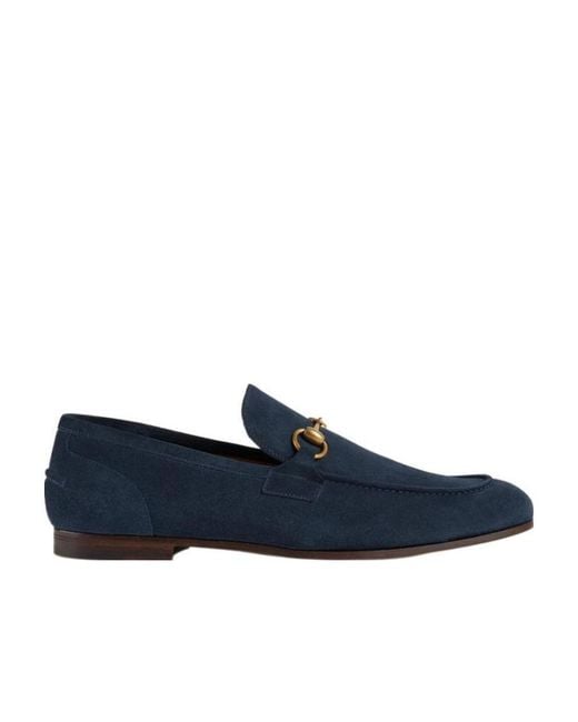 Gucci Blue Jordaan Horsebit Detail Slip-On Loafers for men