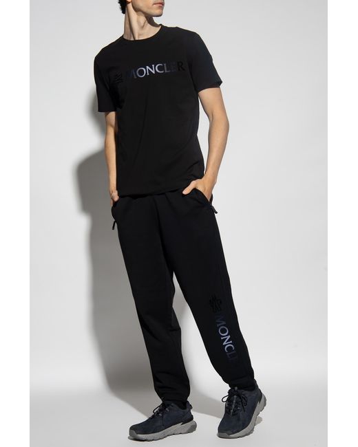 Moncler Black Logo Jogging Trousers for men