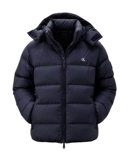 Calvin Klein Blue Relaxed Nylon Puffer Jacket for men