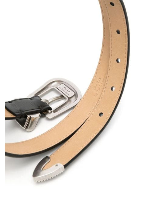 Polo Ralph Lauren White Smooth Leather Belt