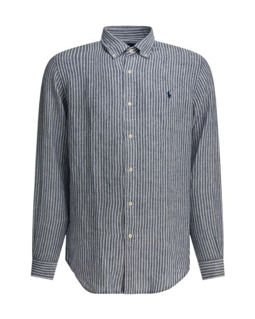 Polo Ralph Lauren Gray Striped Button-Down Shirt for men