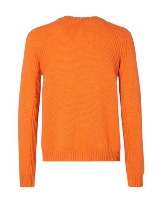 Fendi Orange Ff Embossed Crewneck Jumper for men