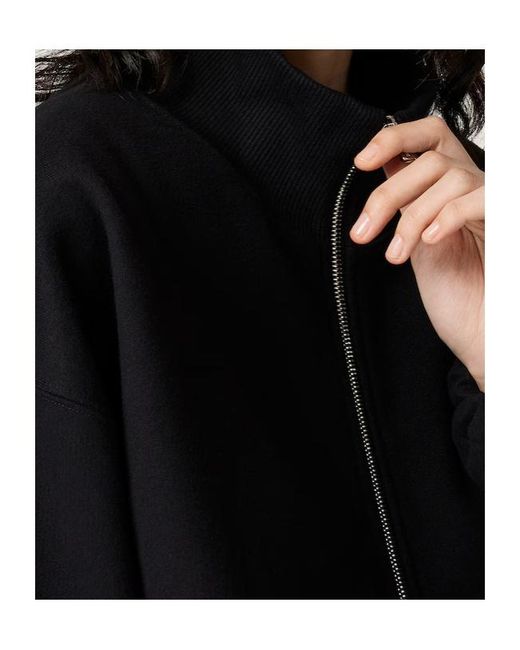 Miu Miu Black Cotton Fleece Zipper Sweatshirt