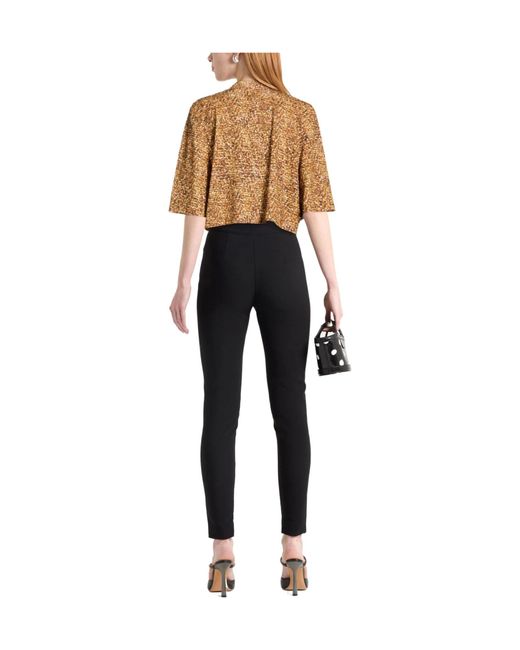Isabel Marant Brown Crew-Neck Cropped Top