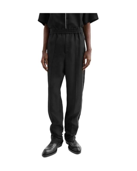 Jil Sander Black Piped-Trim Trousers for men