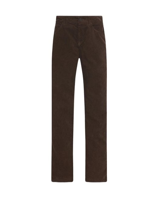 The Row Brown Fine Ribbed Trousers