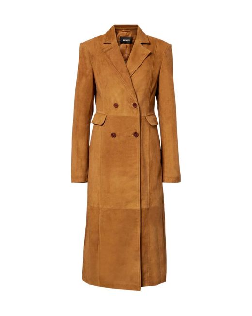 ROTATE BIRGER CHRISTENSEN Brown Double-Breasted Coat