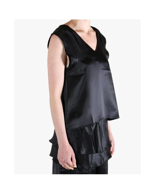 Baserange Black V-Neck Top