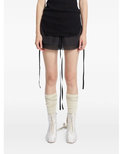 Ann Demeulemeester White Monil Lace-Up Satin Boots
